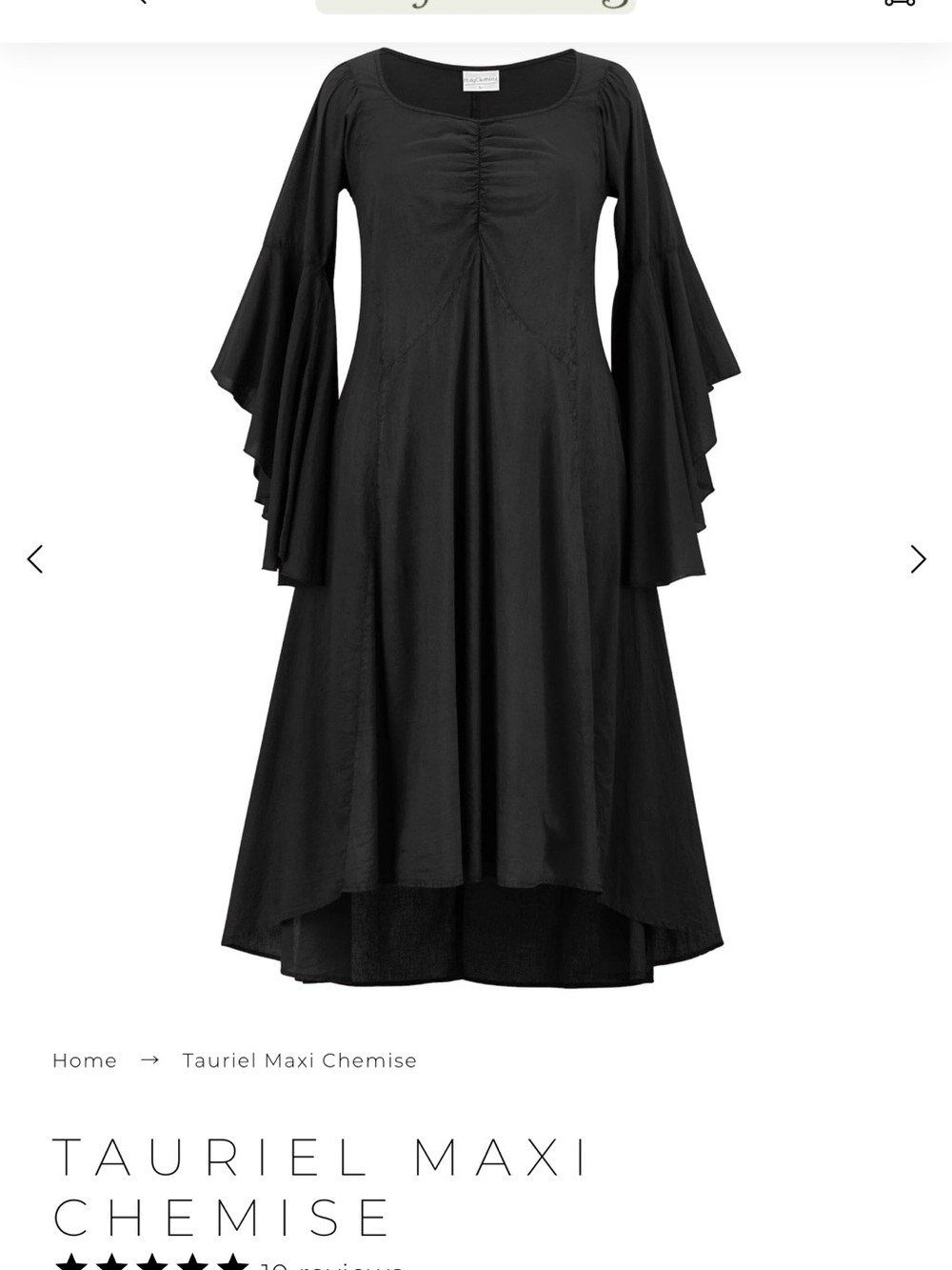 Tauriel Black Long-Sleeve Maxi Dress